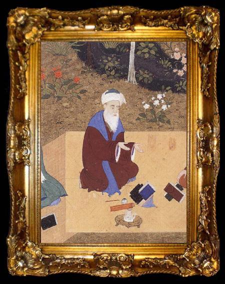 framed  unknow artist The Poet Nizami sits in the highest rank among the great Persian poets of the past, ta009-2
